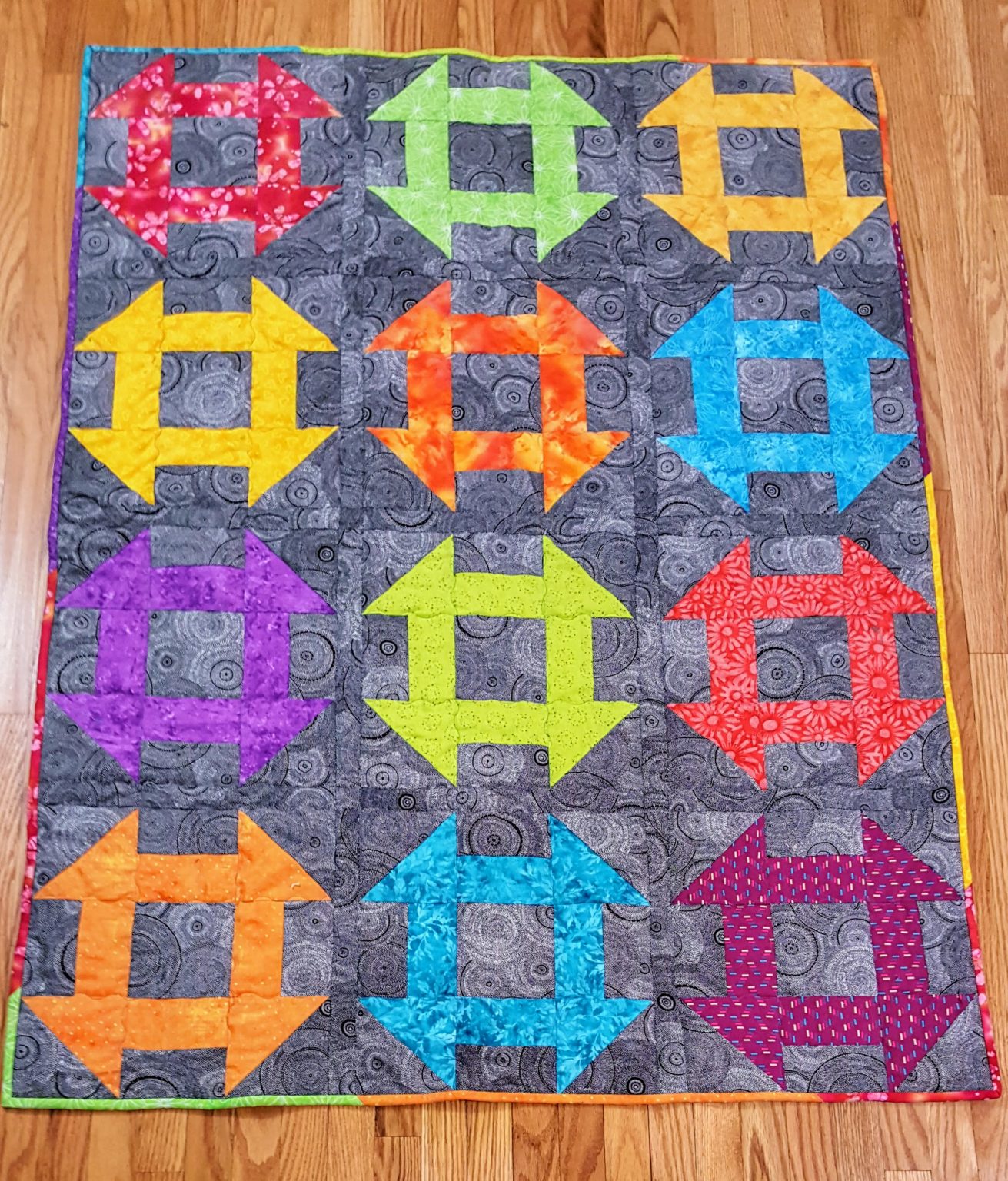 Funky Churn Dash Quilt Finished Sew Yummy