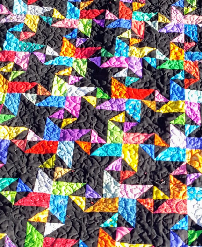 Quilting on the Star Struck Quilt