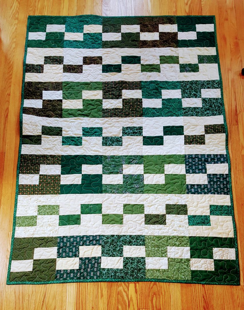 Cinnamon Bars quilt made in Green