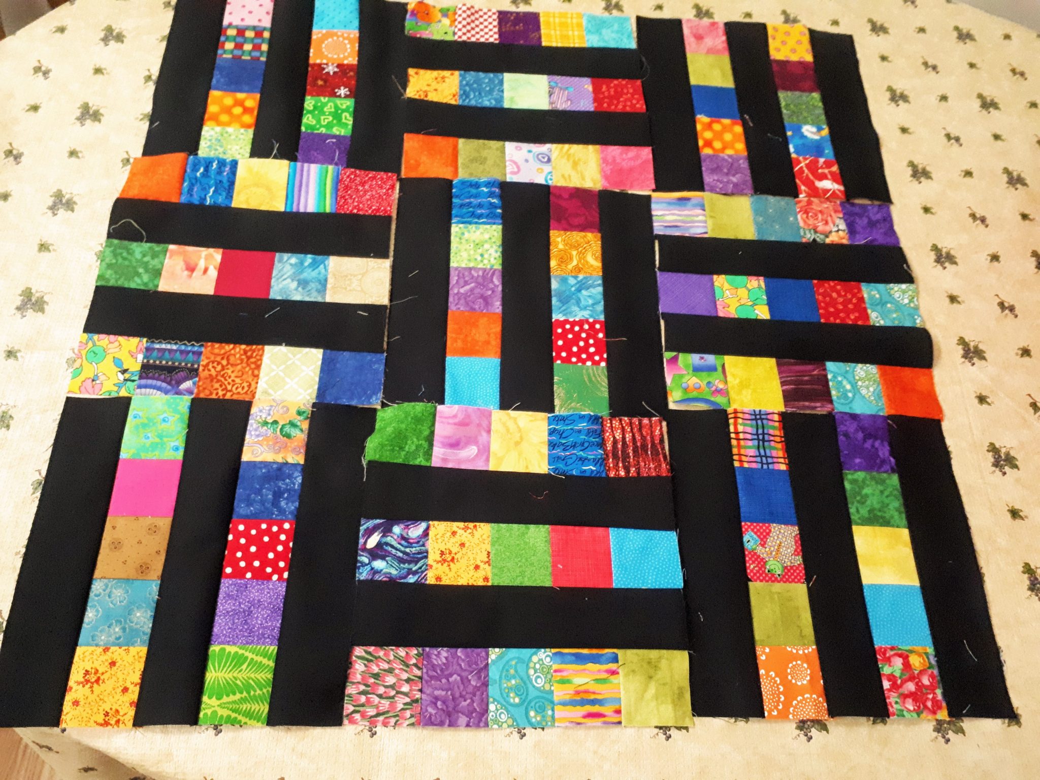 My colorful and scrappy basket weave quilt Sew Yummy