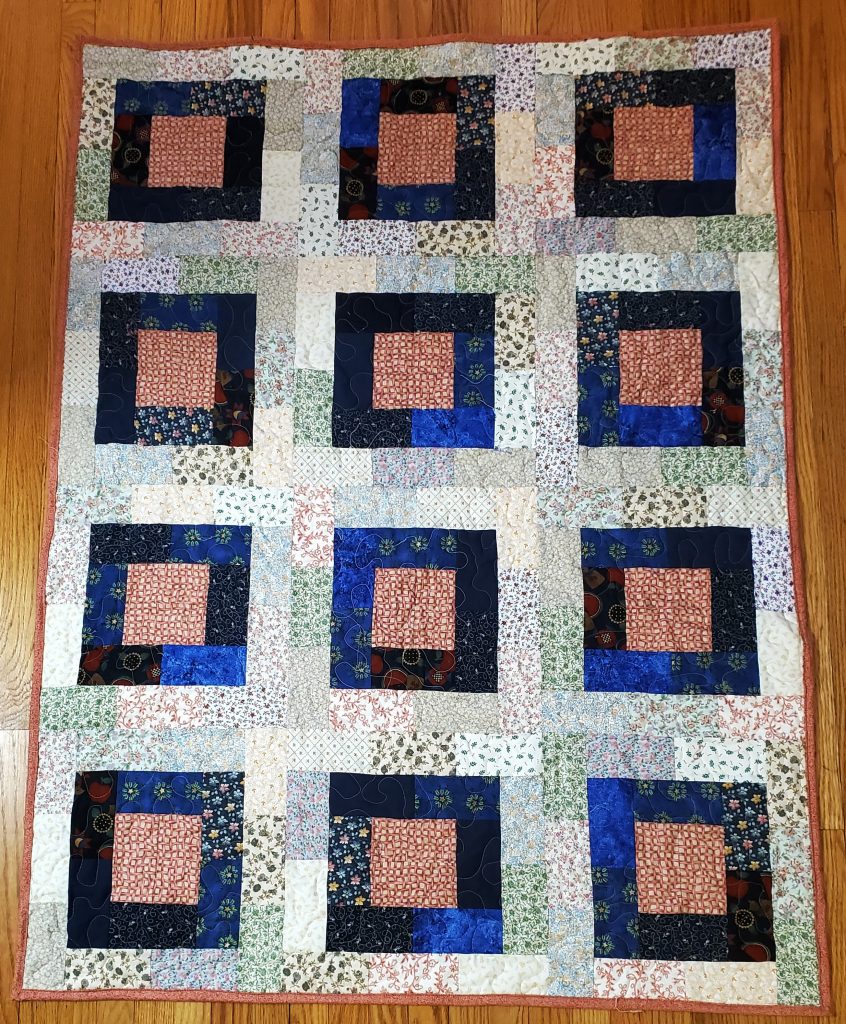 Using up the Stash, Potato Chip block quilt.